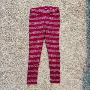 Pact Women’s Pink Striped Leggings, Small